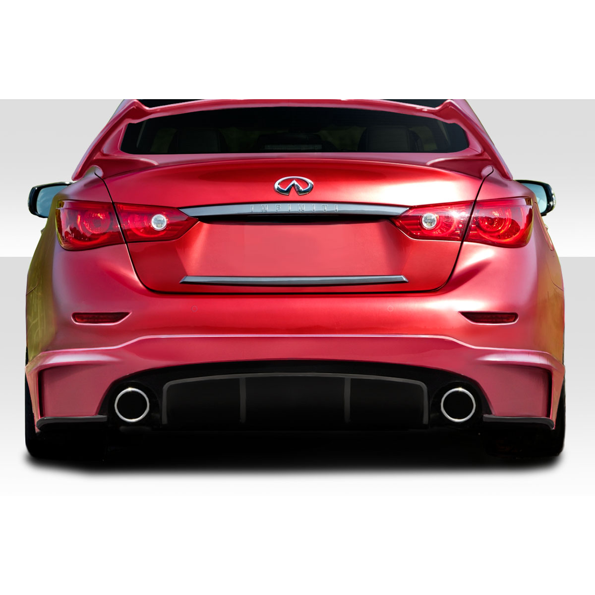 Modify your Infiniti Q50 2014 with our Exterior/Complete Body Kits - Rear view of the vehicle showing lower bumper