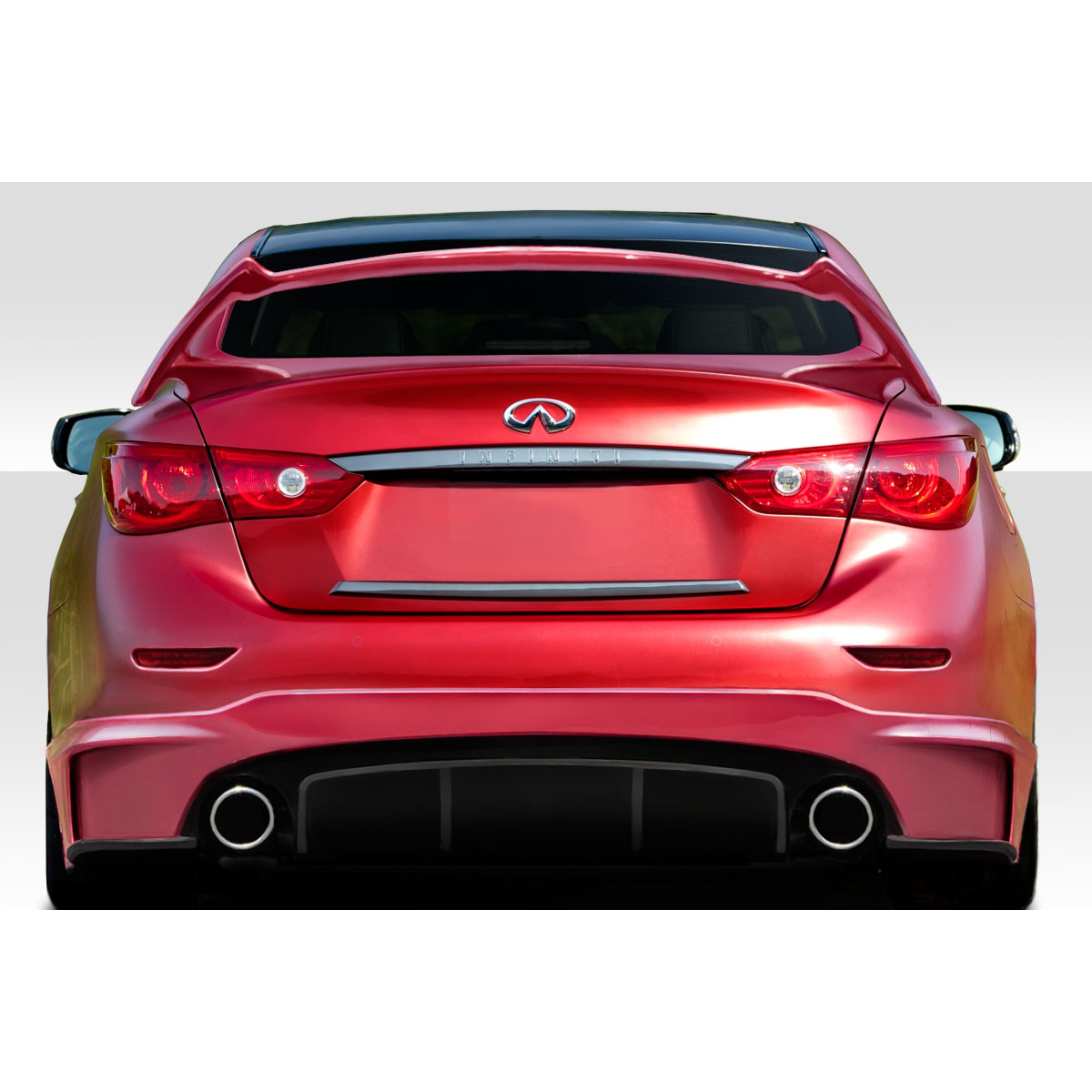 Modify your Infiniti Q50 2014 with our Exterior/Complete Body Kits - Rear view of the vehicle at a straight angle