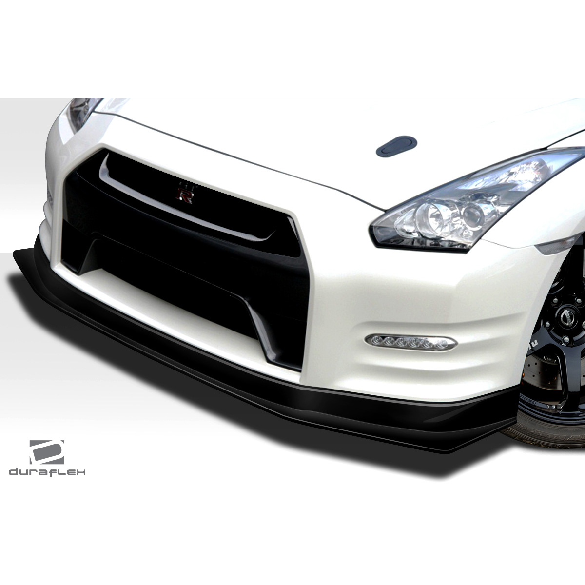 Modify your Nissan GT-R 2012 with our Exterior/Front Bumpers or Lips - Front angle view of the front lip spoiler