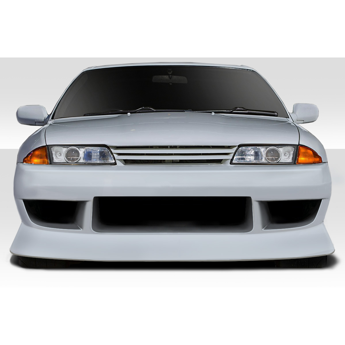 Modify your Nissan Skyline 1989 with our Exterior/Front Bumpers or Lips - Front view of the vehicle showing bumper design