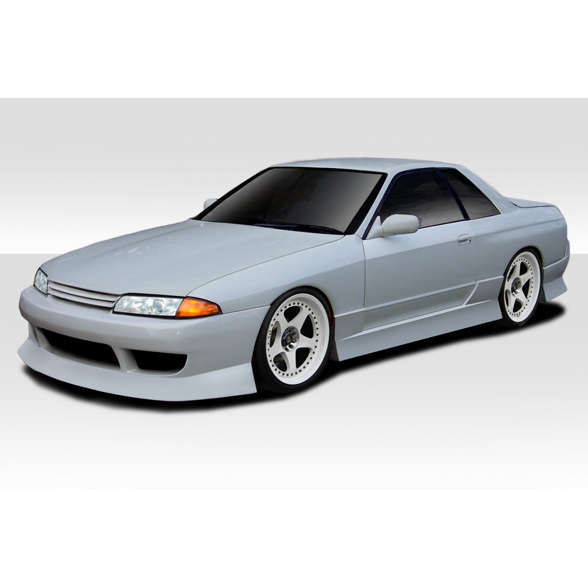 Modify your Nissan Skyline 1989 with our Exterior/Complete Body Kits - Front angle of the vehicle from slightly above