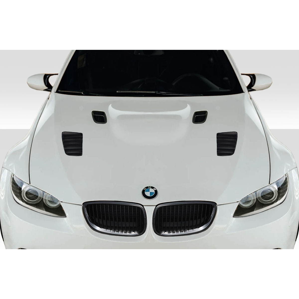 Modify your BMW M3 2008 with our Exterior/Hoods - Front angle view of the BMW M3 hood