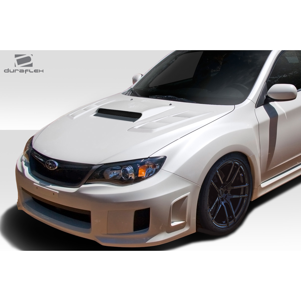 Modify your Subaru Impreza 2008 with our Exterior/Hoods - Front angle highlighting the hood design