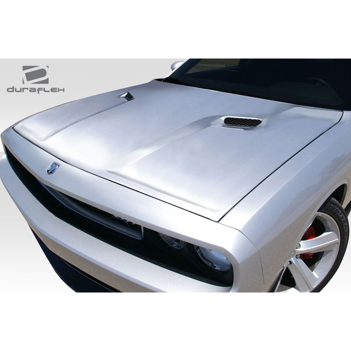 Modify your Dodge Challenger 2008 with our Exterior/Hoods - Front angled view of vehicle hood