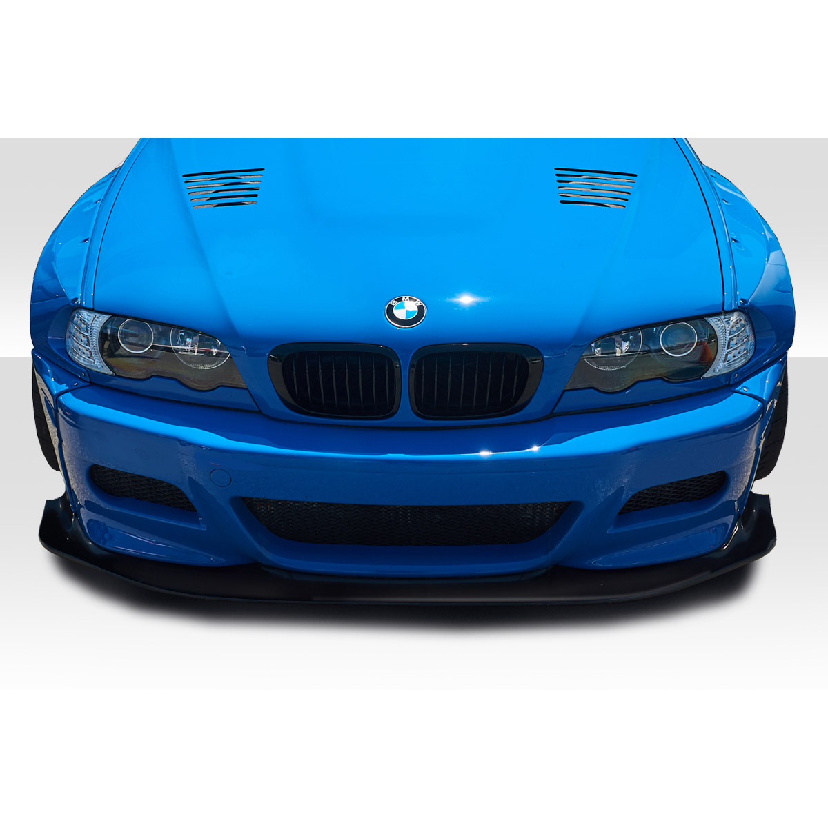 Modify your BMW M3 2001 with our Exterior/Complete Body Kits - Front view of a blue BMW M3 E46 body kit