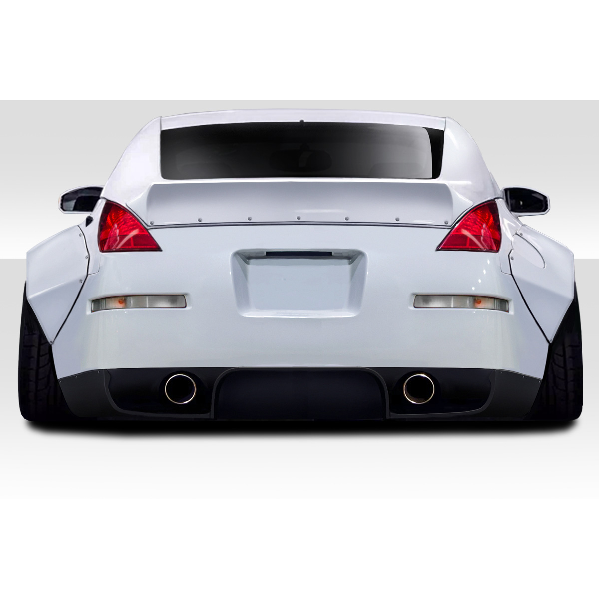 Modify your Nissan 350Z 2003 with our Exterior/Complete Body Kits - Rear view of a Nissan 350Z from low angle