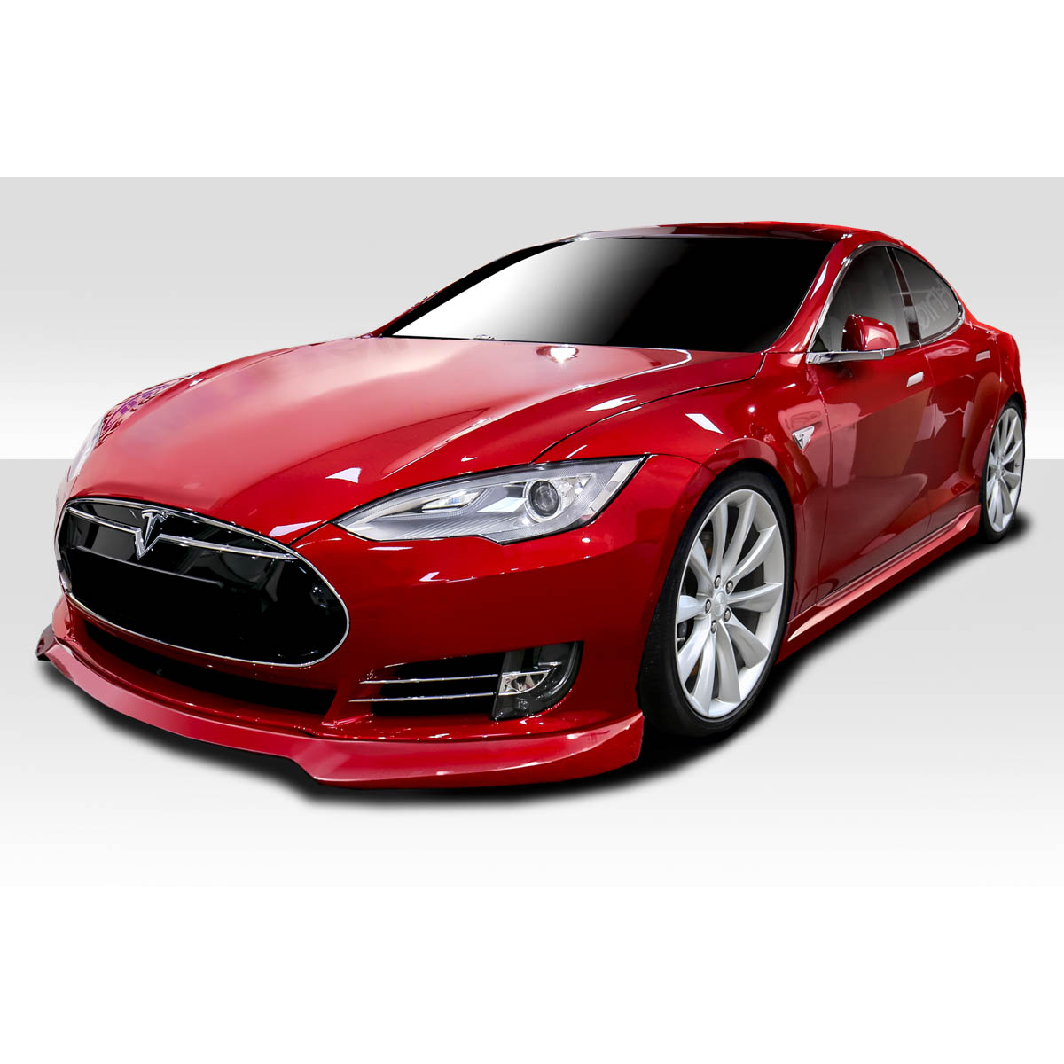 Modify your Tesla S 2012 with our Exterior/Complete Body Kits - Front angle view of the vehicle