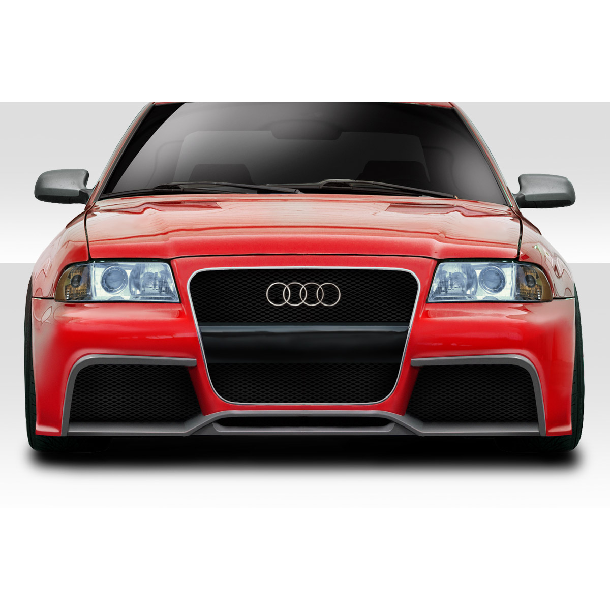 Modify your Audi A4 1996 with our Exterior/Front Bumpers or Lips - Front view of car at zero degree angle