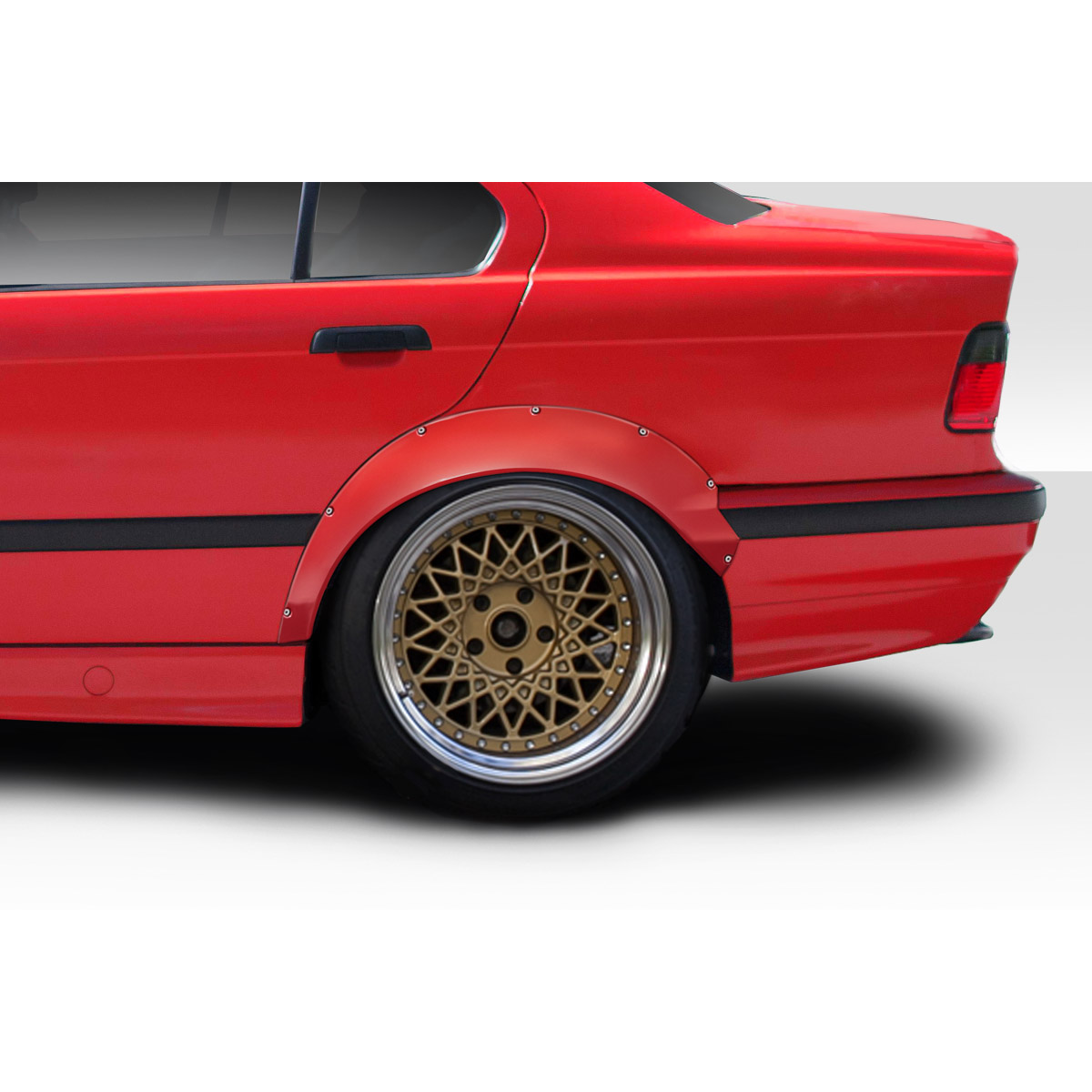 Modify your BMW 3-Series 1992 with our Exterior/Fenders - Side angle view of rear fender flare