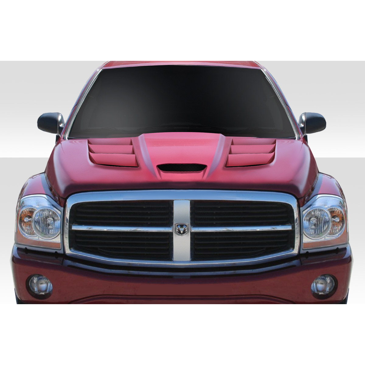 Modify your Dodge Durango 2004 with our Exterior/Hoods - Front view of vehicle hood at eye level angle