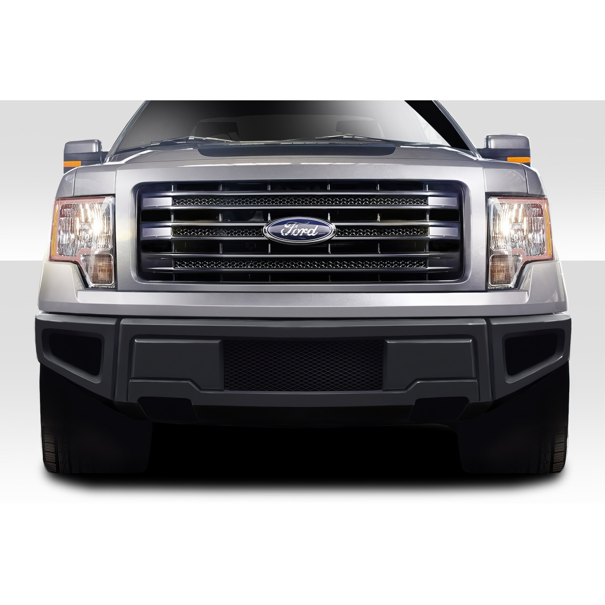 Modify your Ford F-150 2009 with our Exterior/Front Bumpers or Lips - Front view of the vehicle at eye level