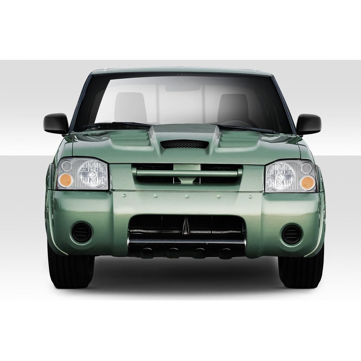 Modify your Nissan Frontier 2001 with our Exterior/Hoods - Front angle view of vehicle part