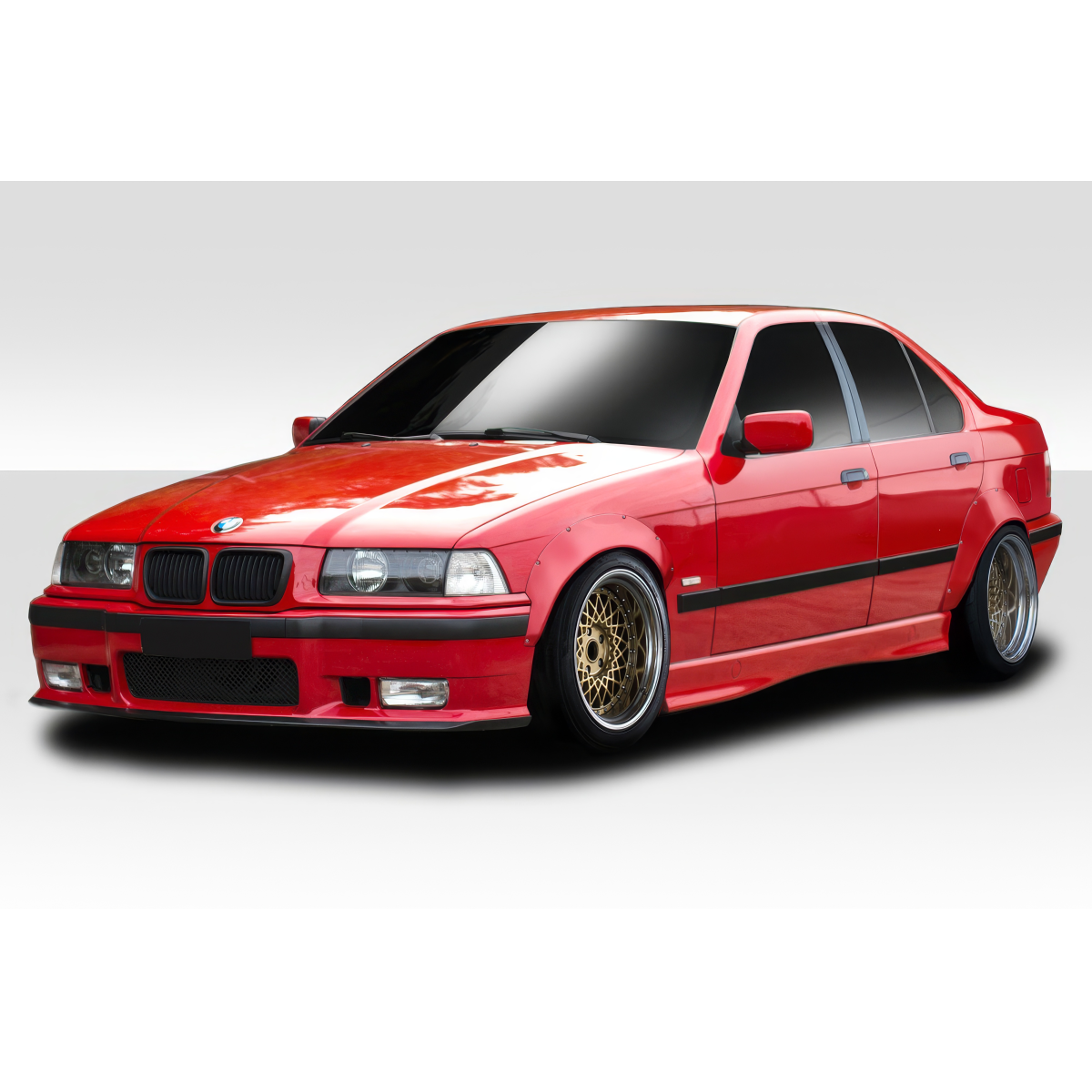 Modify your BMW 3-Series 1992 with our Exterior/Fenders - Front angle view of the car with flared fenders