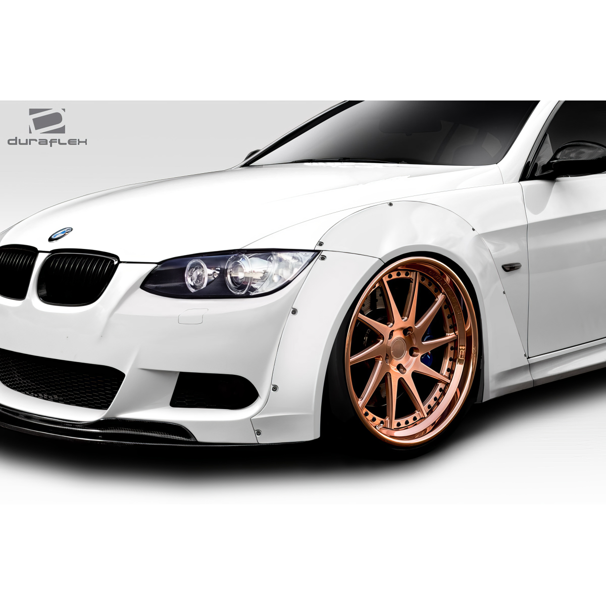 Modify your BMW 3-Series 2007 with our Exterior/Fenders - Front left angle showcasing custom fender flares