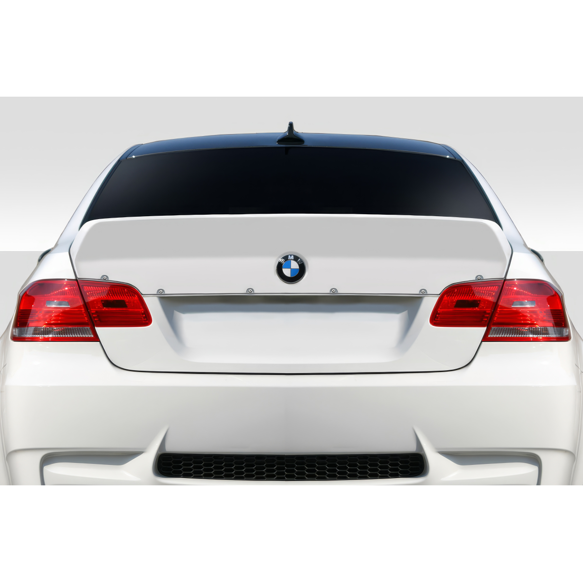 Modify your BMW 3-Series 2007 with our Exterior/Wings - Image shows rear view of car at a straight angle