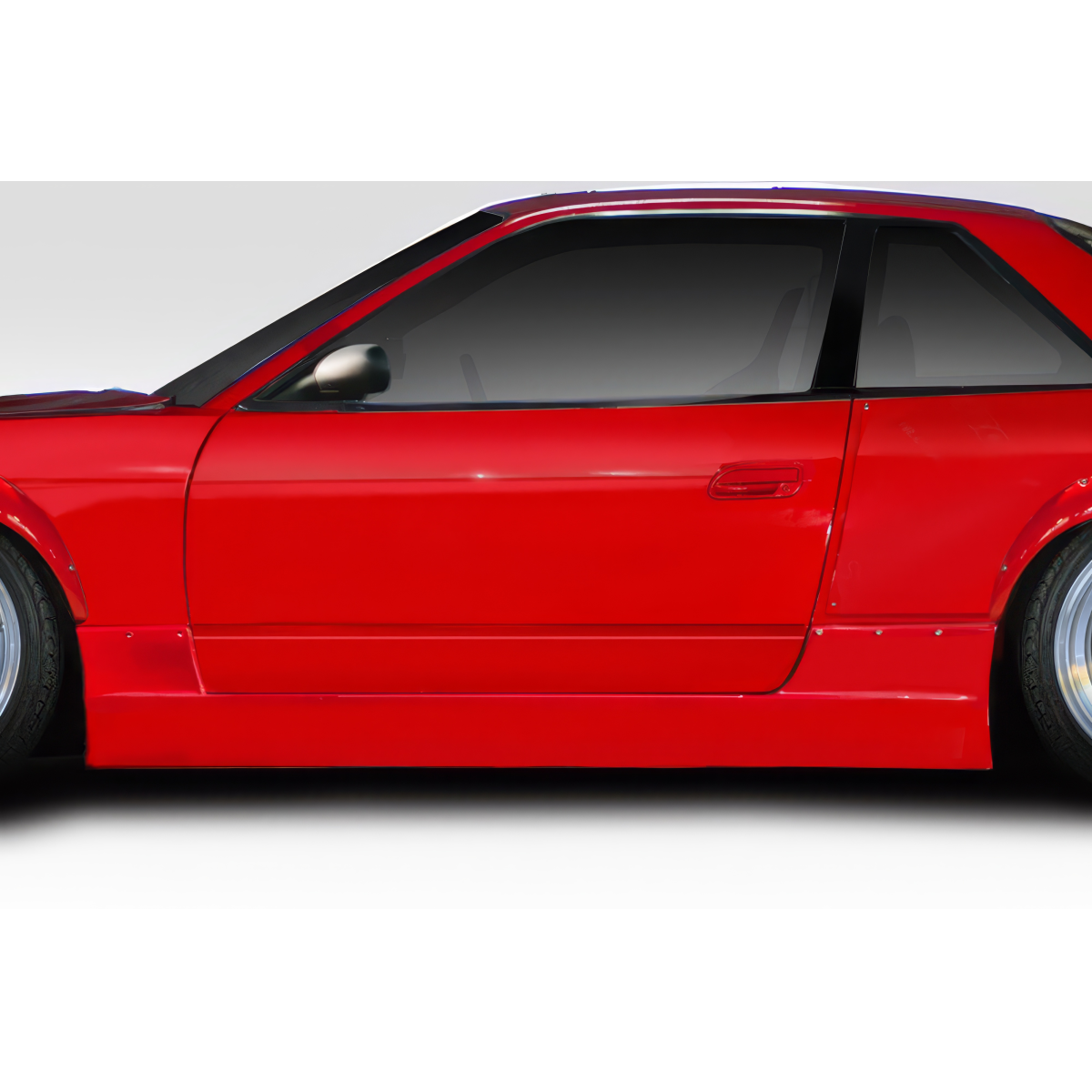 Modify your Nissan 240SX 1989 with our Exterior/Side Skirts - Side view of the vehicle part at a profile angle