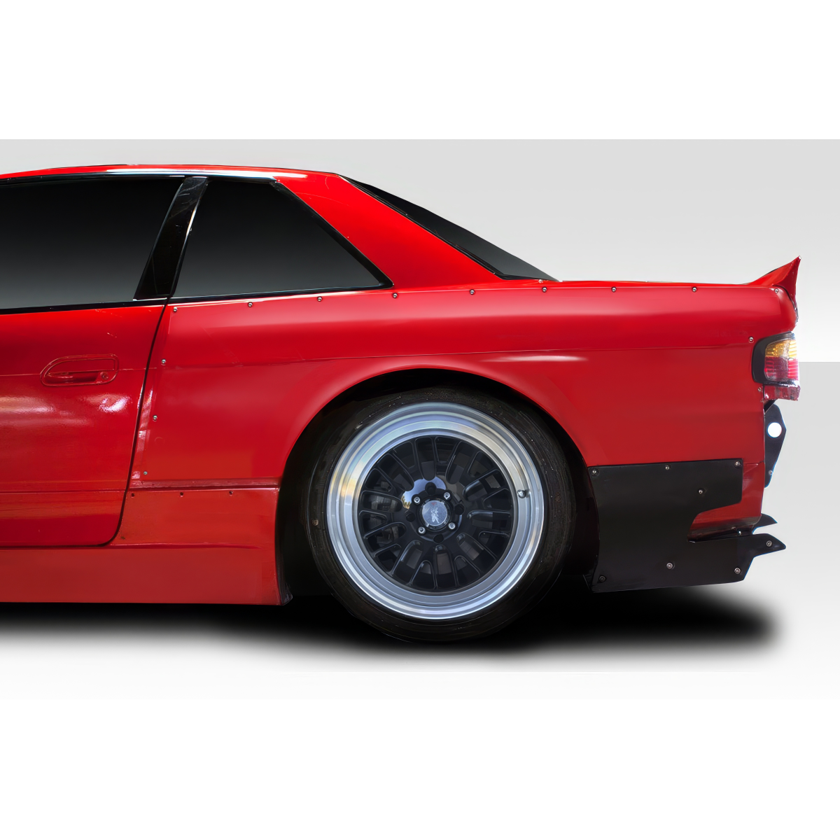 Modify your Nissan Silvia 1989 with our Exterior/Complete Body Kits - Side angle view of Nissan Silvia with wide body kit