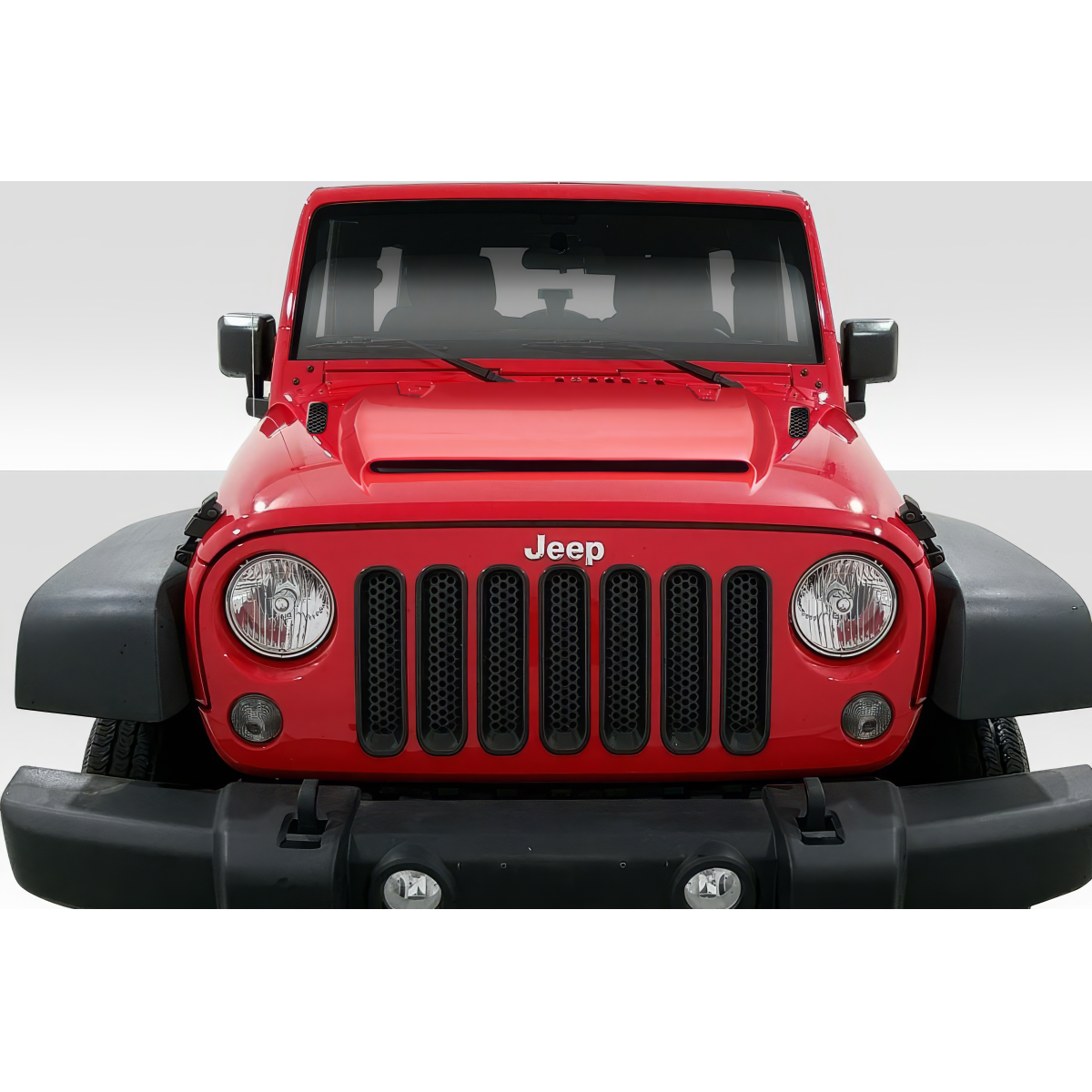 Modify your Jeep Wrangler 2007 with our Exterior/Hoods - Front view of Jeep Wrangler