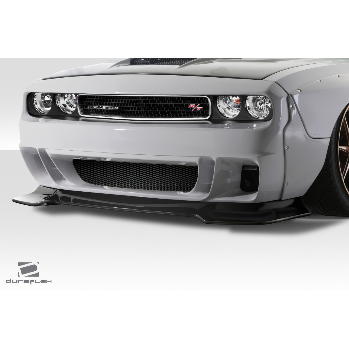 Modify your Dodge Challenger 2008 with our Exterior/Front Bumpers or Lips - Front view angle of a car part