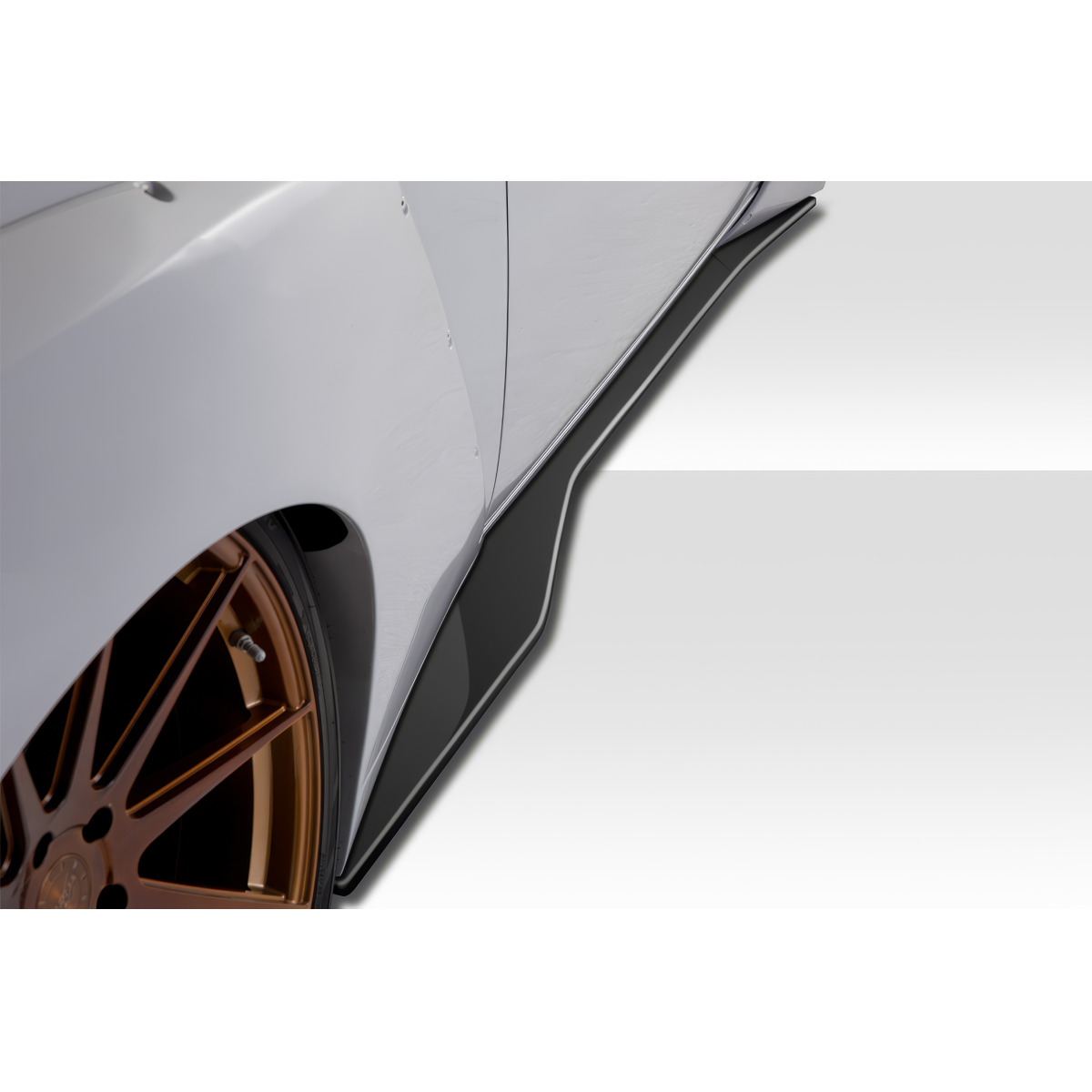 Modify your Dodge Challenger 2008 with our Exterior/Other Exterior - Side view at a low angle highlights splitter shape