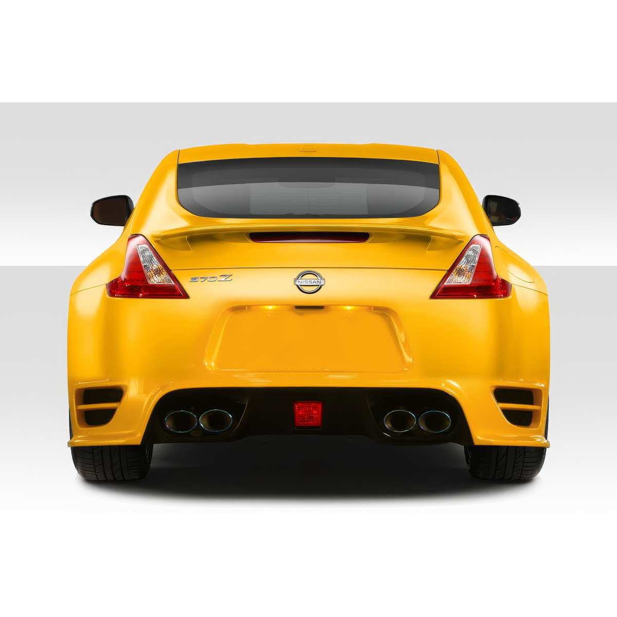 Modify your Nissan 370Z 2009 with our Exterior/Rear Bumpers or Lips - Straight on rear view of the vehicle