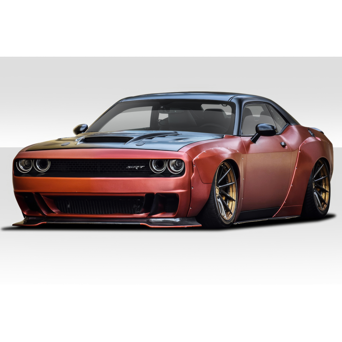 Modify your Dodge Challenger 2008 with our Exterior/Complete Body Kits - Frontal angle showcasing the vehicle's body kit design