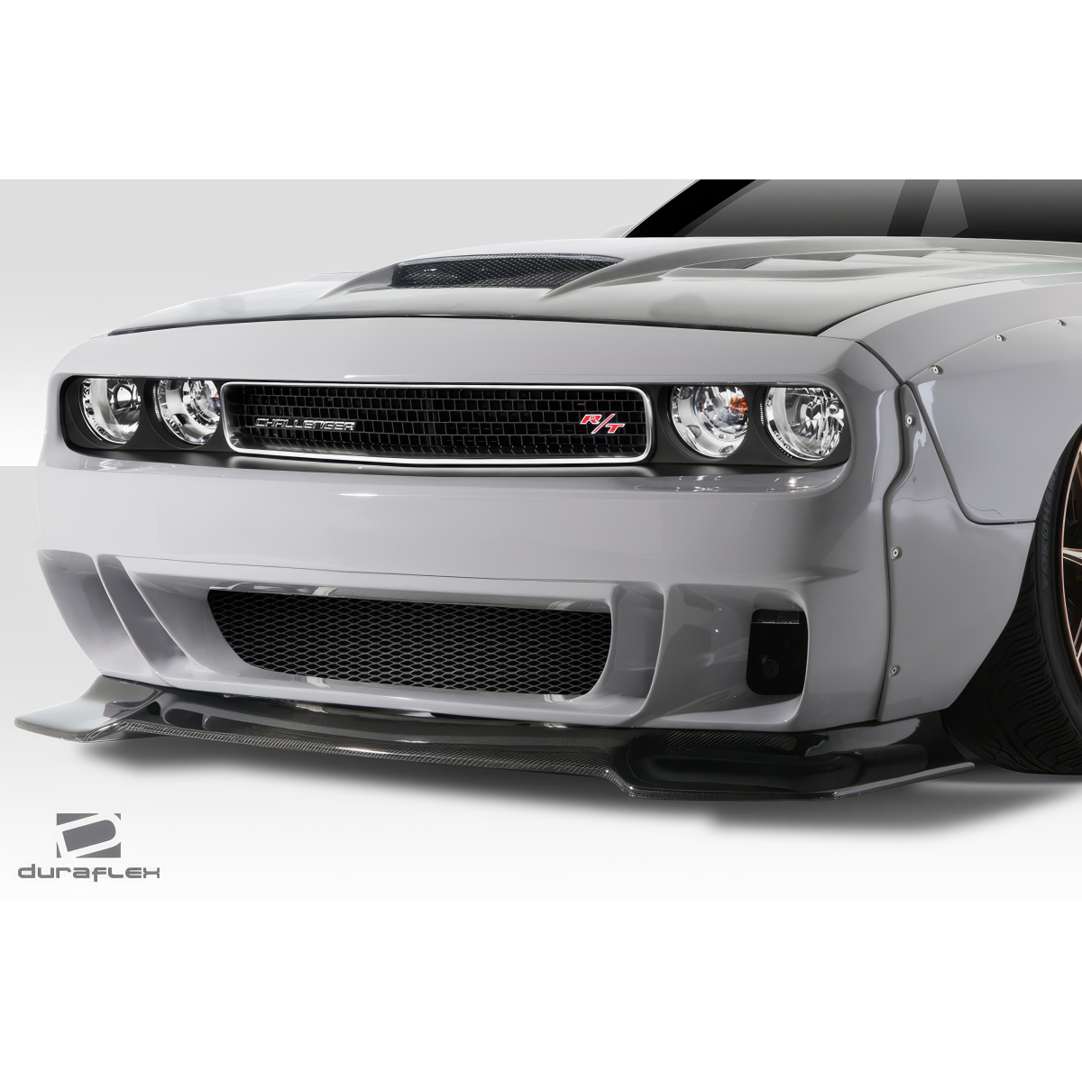 Modify your Dodge Challenger 2008 with our Exterior/Front Bumpers or Lips - Front angle view of the bumper part on vehicle