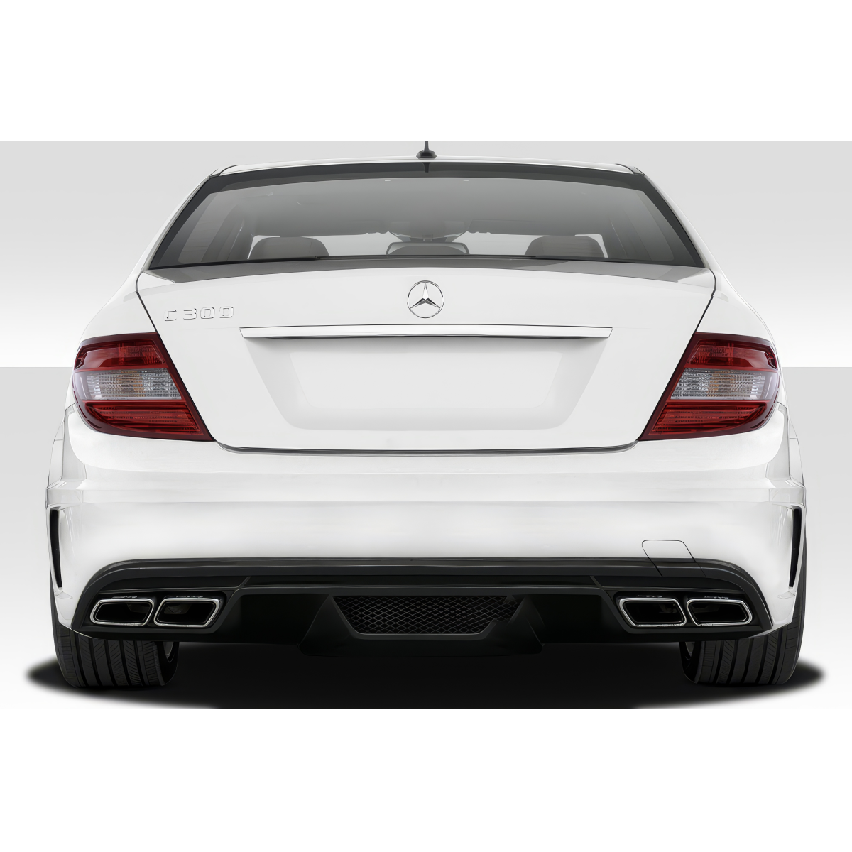 Modify your Mercedes-Benz C300 2012 with our Exterior/Rear Bumpers or Lips - Rear view of vehicle at eye level angle