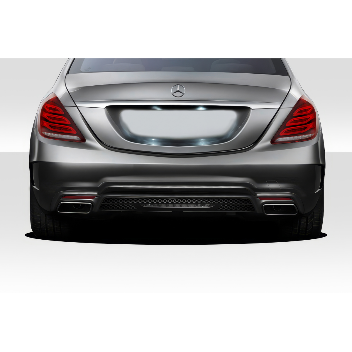 Modify your Mercedes-Benz S-Class 2014 with our Exterior/Rear Bumpers or Lips - Rear angle view of bumper on luxury sedan