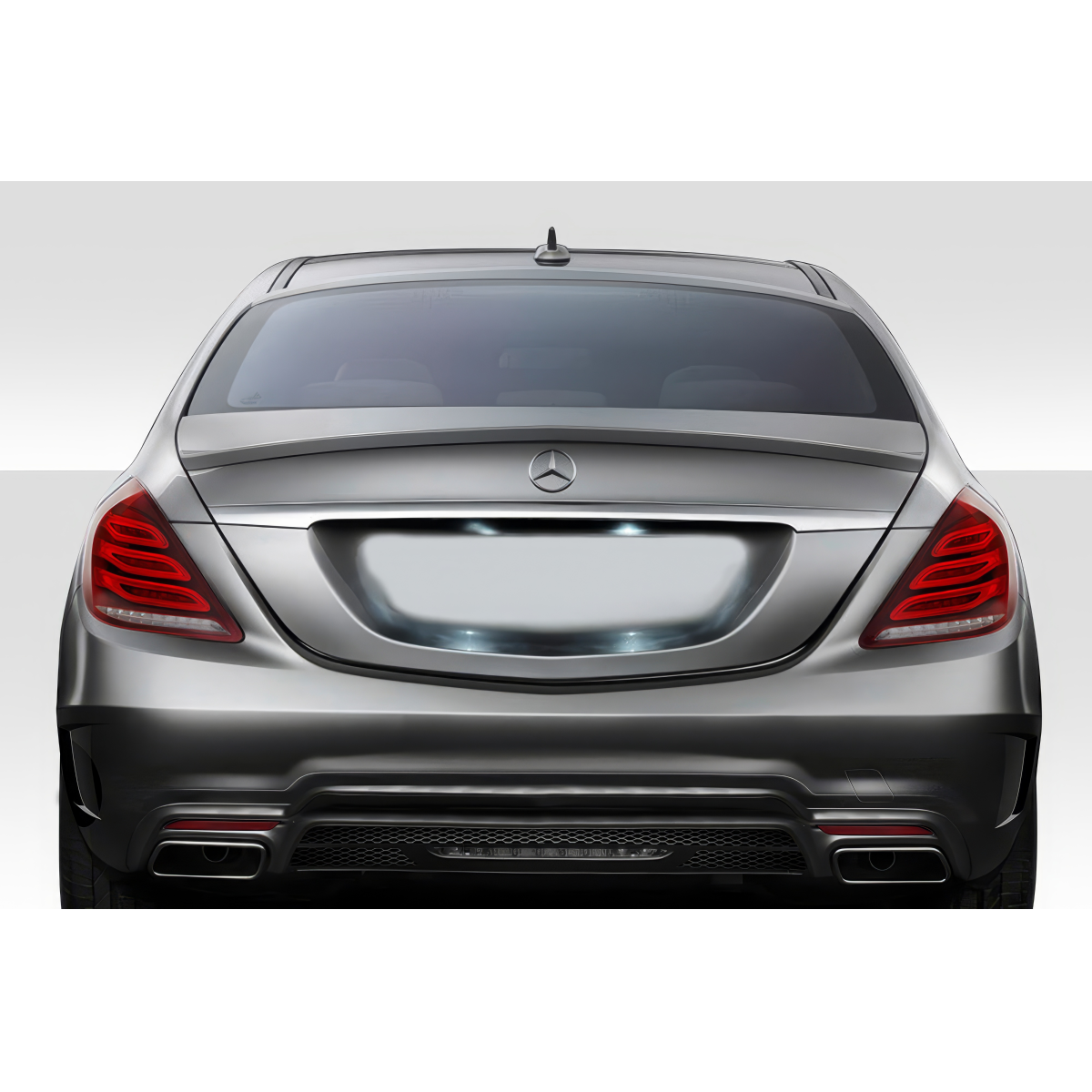 Modify your Mercedes-Benz S-Class 2014 with our Exterior/Wings - Rear view showing trunk and spoiler from a car