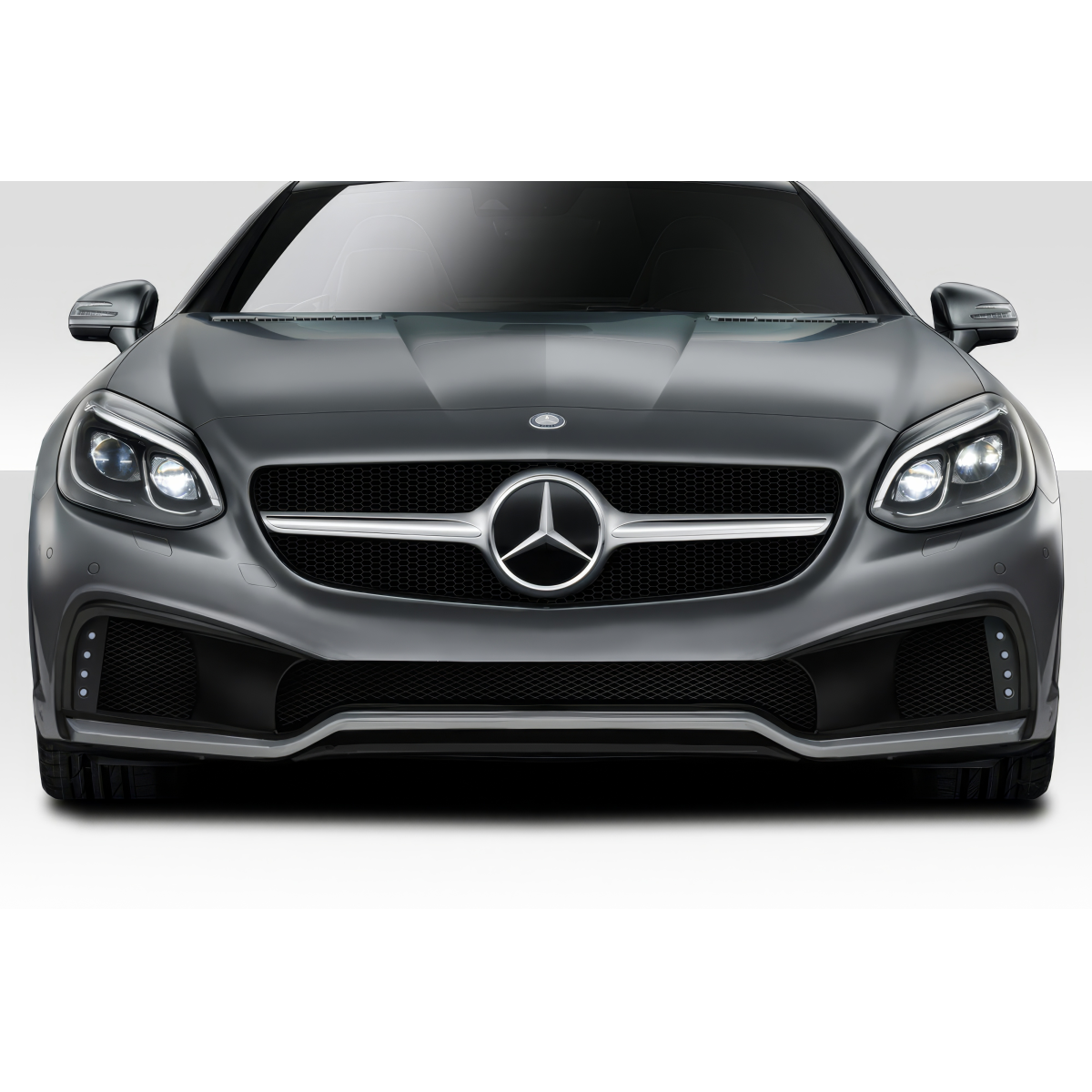 Modify your Mercedes-Benz SLK-Class 2012 with our Exterior/Front Bumpers or Lips - Front view of the vehicle at a straight angle