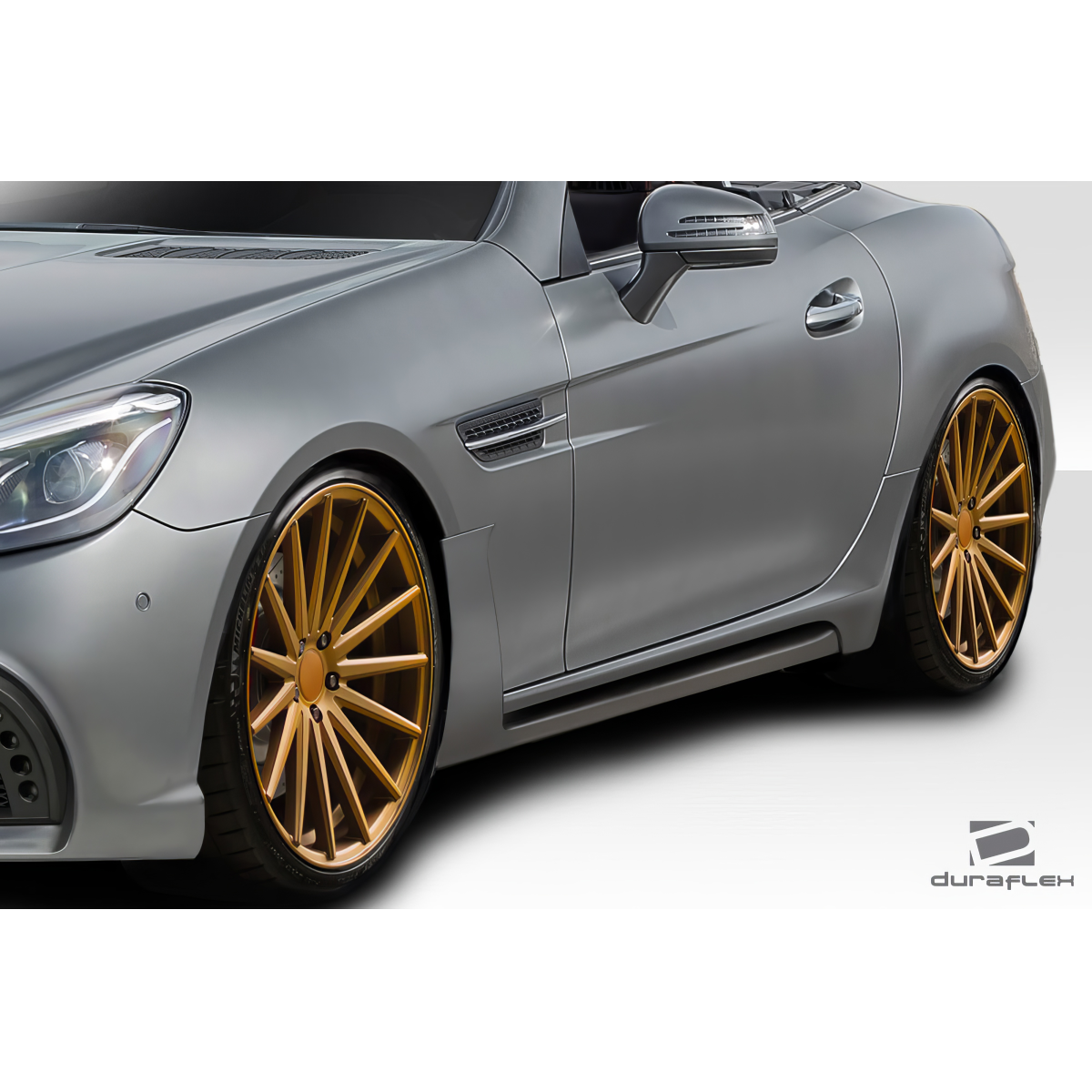 Modify your Mercedes-Benz SLK-Class 2012 with our Exterior/Side Skirts - Image shows side profile at a close angle