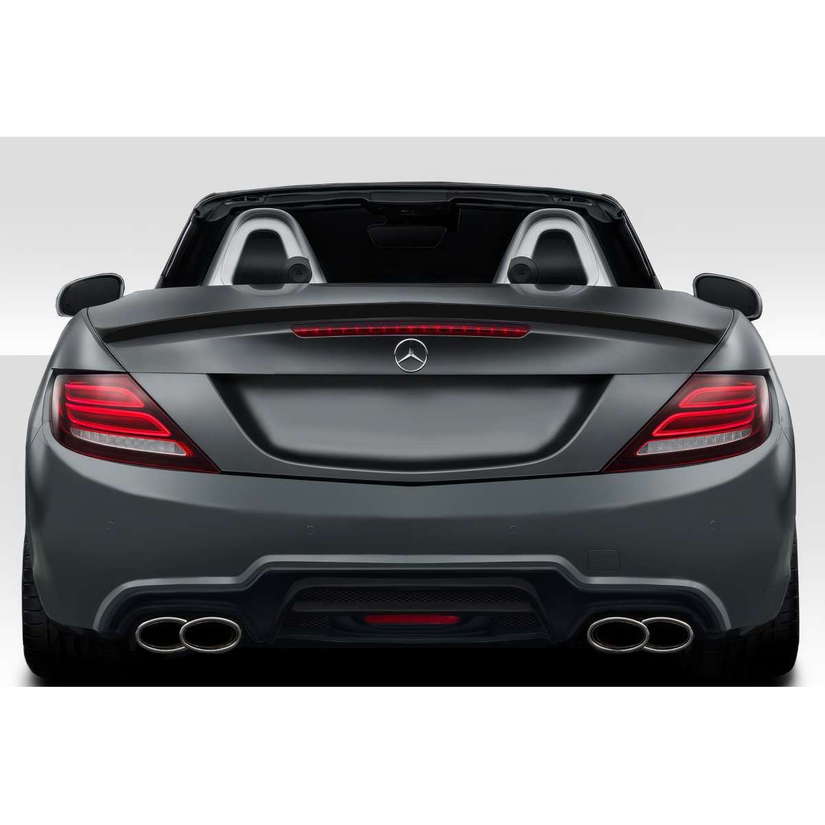 Modify your Mercedes-Benz SLK-Class 2012 with our Exterior/Wings - Rear view at a straight angle focused on trunk area