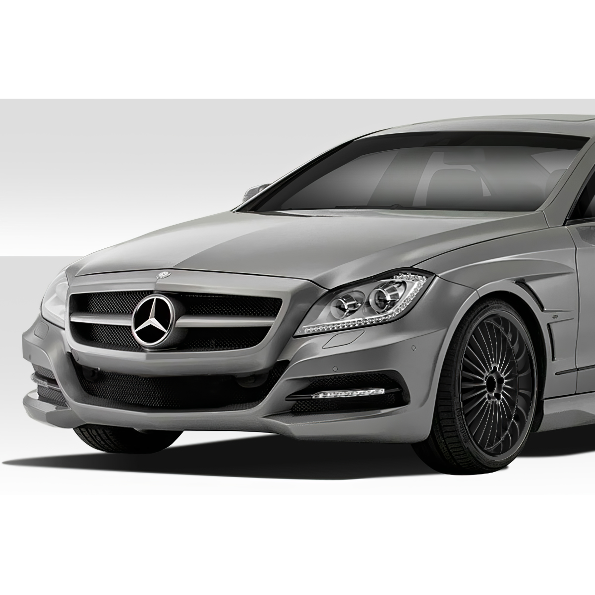 Modify your Mercedes-Benz CLS-Class 2012 with our Exterior/Front Bumpers or Lips - Front angle view of the bumper design