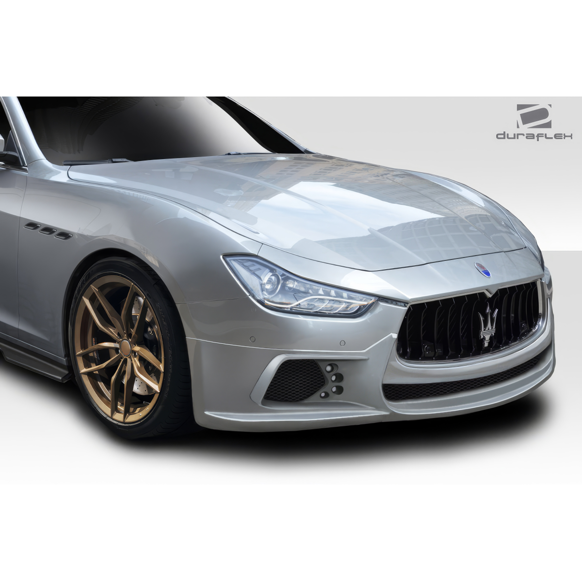 Modify your Maserati Ghibli 2014 with our Exterior/Front Bumpers or Lips - Front angle view of Maserati Ghibli front lip spoiler