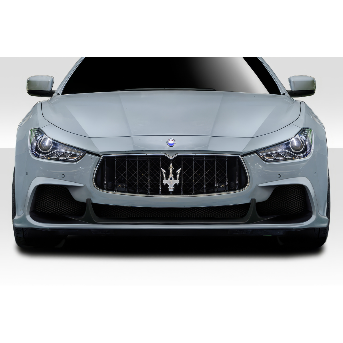 Modify your Maserati Ghibli 2014 with our Exterior/Front Bumpers or Lips - Frontal view of the vehicle at eye level