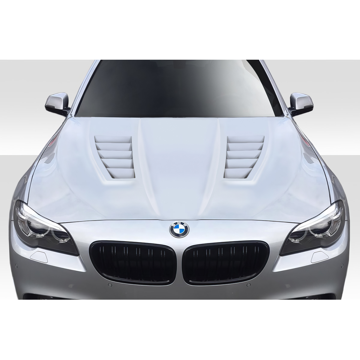 Modify your BMW 5-Series 2011 with our Exterior/Hoods - Frontal view of the vehicle at eye level