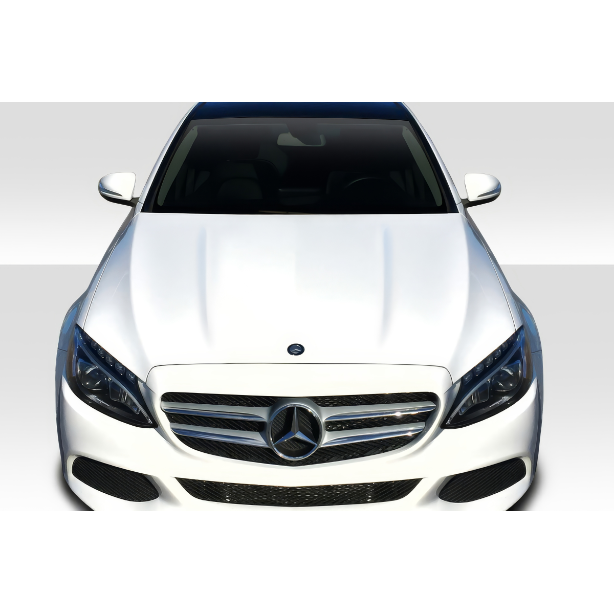 Modify your Mercedes-Benz C300 2015 with our Exterior/Hoods - Front view of the Mercedes C300 at 0 degrees angle