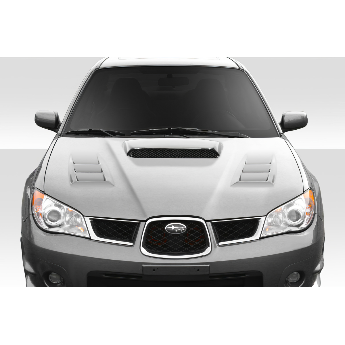 Modify your Subaru Impreza 2006 with our Exterior/Hoods - Front view of the hood at zero degrees angle