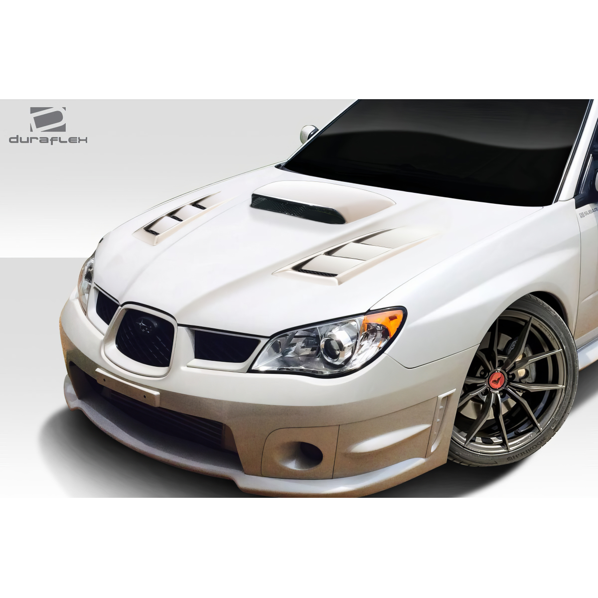 Modify your Subaru Impreza 2006 with our Exterior/Hoods - View at front angled perspective