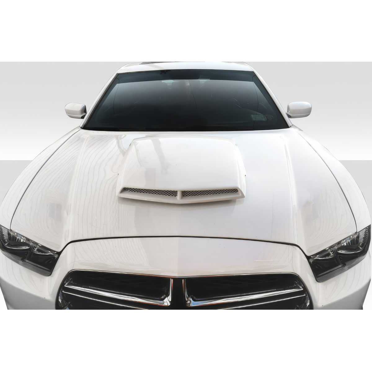 Modify your Dodge Charger 2011 with our Exterior/Hoods - Top view showing the hood angle