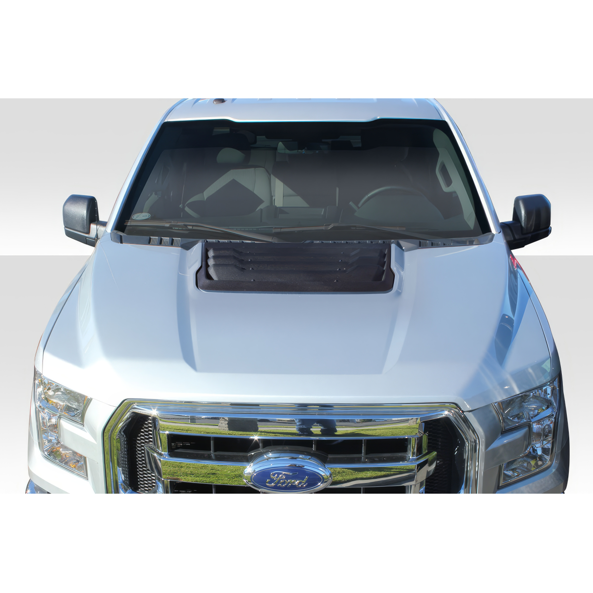 Modify your Ford F-150 2015 with our Exterior/Hoods - Front view of the hood at eye level angle