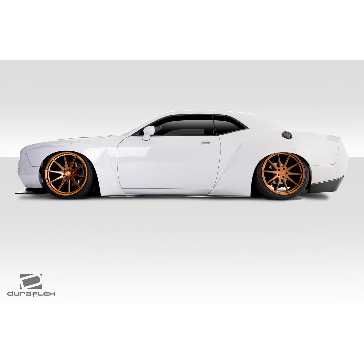 Modify your Dodge Challenger 2008 with our Exterior/Complete Body Kits - Side view low angle of custom body kit