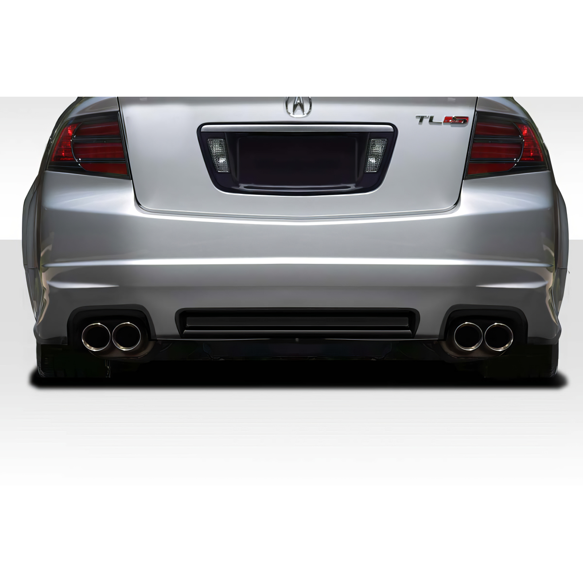 Modify your Acura TL 2004 with our Exterior/Rear Bumpers or Lips - Rear angle view showing bumper and exhaust tips