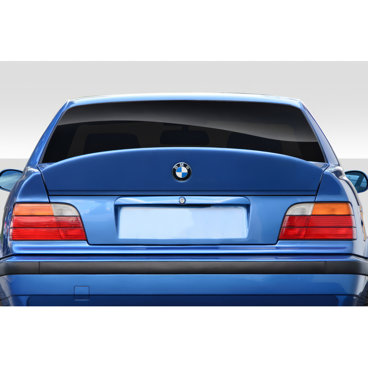 Modify your BMW 3-Series 1992 with our Exterior/Wings - Rear view of the vehicle at eye level angle