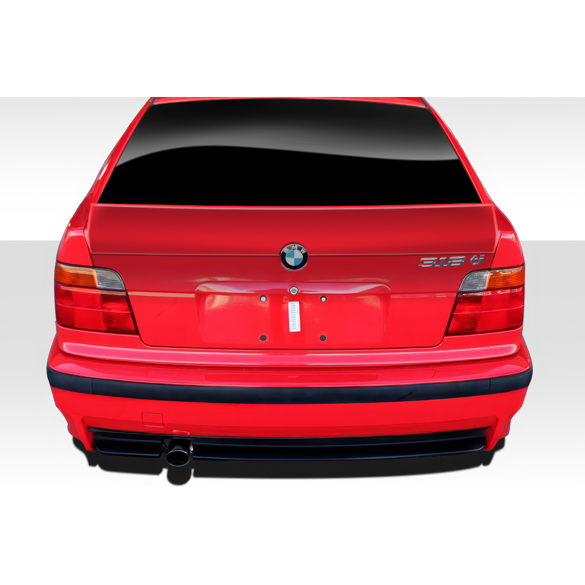 Modify your BMW 3-Series 1992 with our Exterior/Wings - Back view of BMW 3 Series at a straight angle