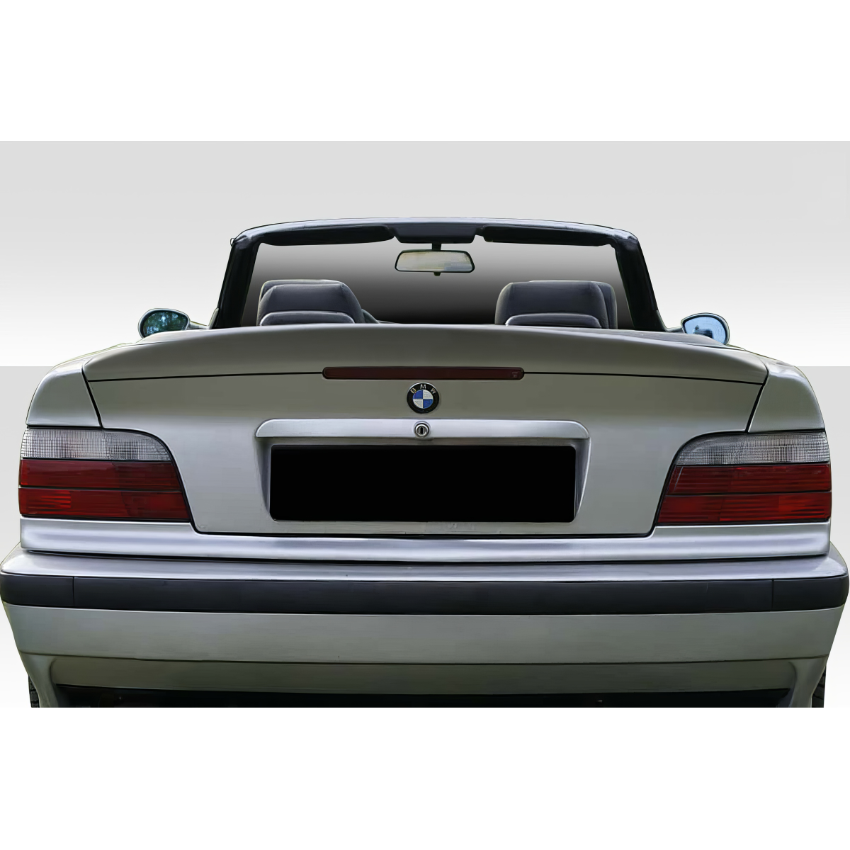 Modify your BMW 3-Series 1992 with our Exterior/Wings - Rear view of a BMW convertible at eye level