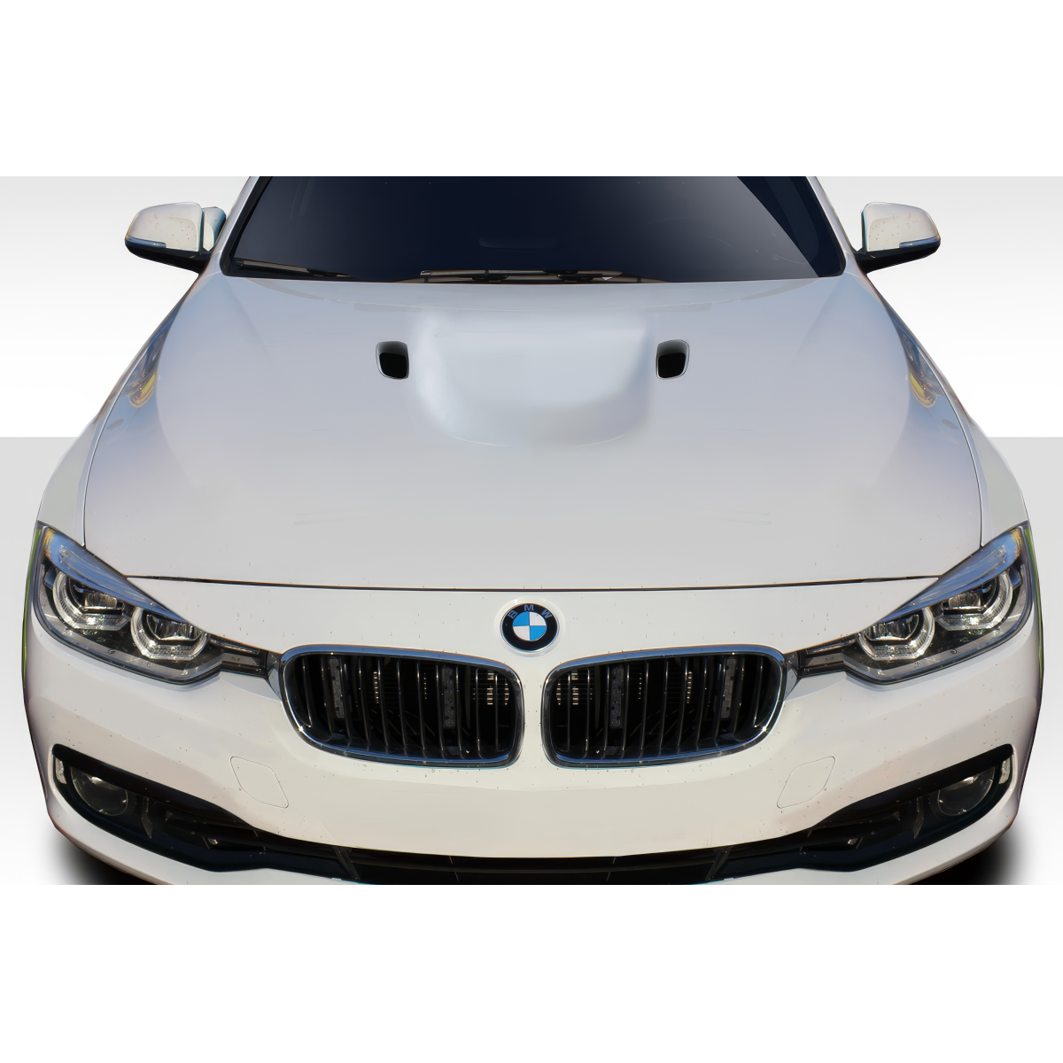 Modify your BMW 3-Series 2012 with our Exterior/Hoods - Front view of vehicle at zero degree angle