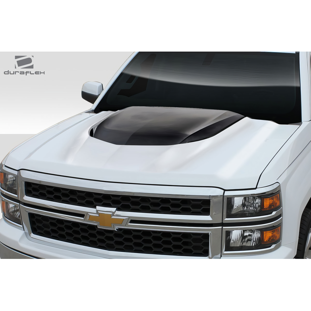 Modify your Chevrolet Silverado 2014 with our Exterior/Hoods - Viewed from a slightly elevated frontal angle