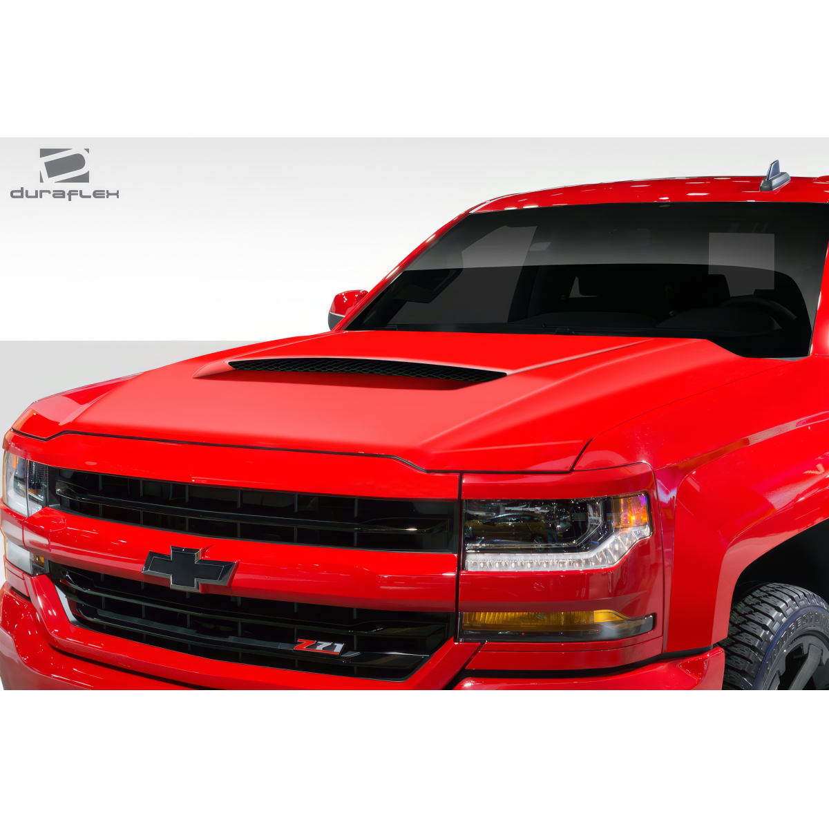 Modify your Chevrolet Silverado 2016 with our Exterior/Hoods - Frontal view of Chevrolet Silverado hood